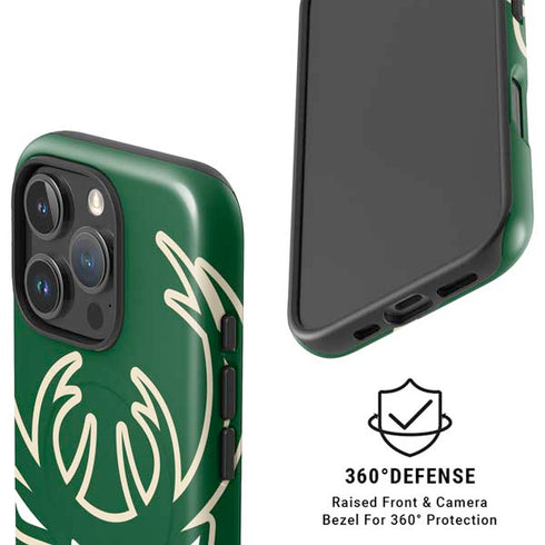 NBA Milwaukee Bucks Large Logo iPhone 16 Pro Max Magsafe Impact Case